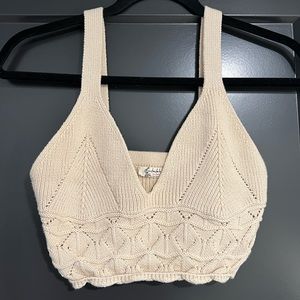 Free people crochet crop tank